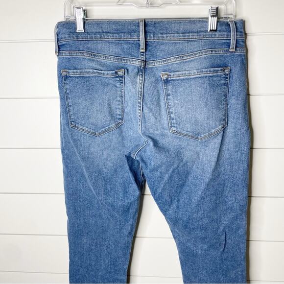 FRAME Le Garçon Mid Rise Skinny Cropped Stretch Jeans Bixby Wash Size 28 - Picture 9 of 10
